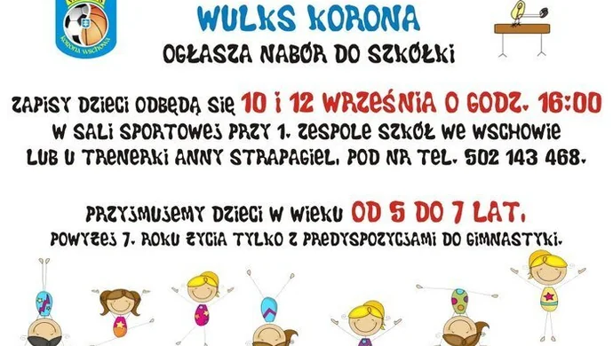 Nabór do szkółki akrobatycznej Korony Wschowa