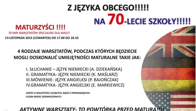 70 minut do matury na 70-lecie szkoły