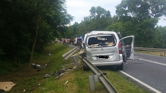 Wypadek między Wschową a Jędrzychowicami. Jedna osoba nie żyje (zdjęcia)