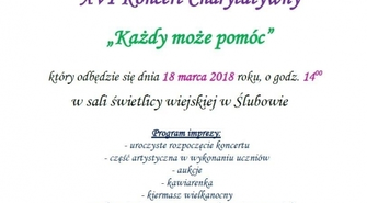 Koncert charytatywny w Ślubowie 