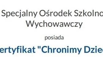 SOSW: Dają dzieciom siłę, otrzymali certyfikat