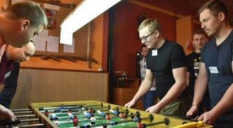 Strażacki turniej piłkarzyków stołowych