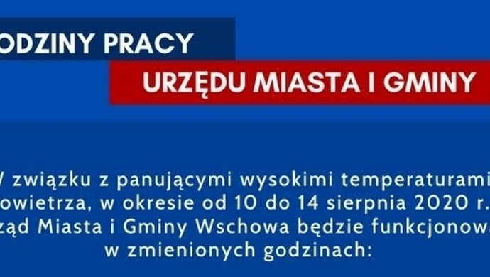 Godziny funkcjonowania urzędu w dniach 10-14 sierpnia