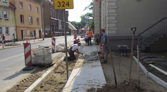 Prace nad przebudową skrzyżowania