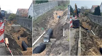 Trwa zabudowa rowu w Starych Drzewcach