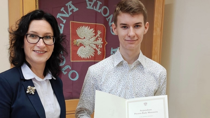 Uczeń ze Wschowy otrzymał stypendium Prezesa Rady Ministrów