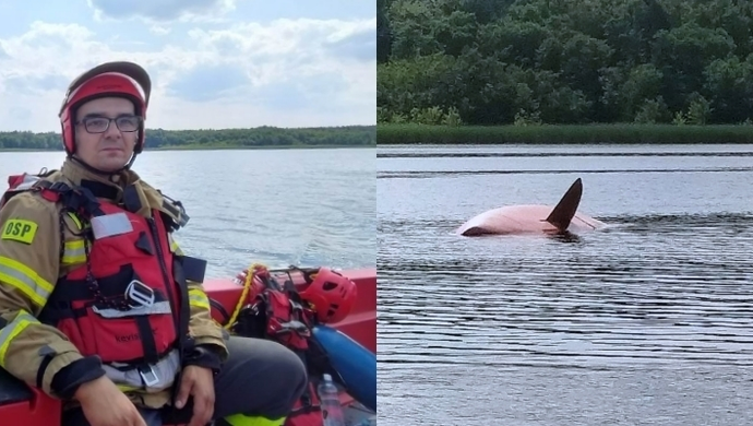 Przewrócona łódź i dwie osoby w wodzie. OSP Sława w akcji (FOTO)