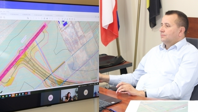 Starosta A. Bielawski w rozmowie z GDDKiA o ścieżce rowerowej przy obwodnicy Wschowy