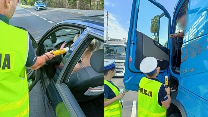 Kierowca scanii „wydmuchał” promile. Wschowscy policjanci w akcji “Trzeźwość” (FOTO)