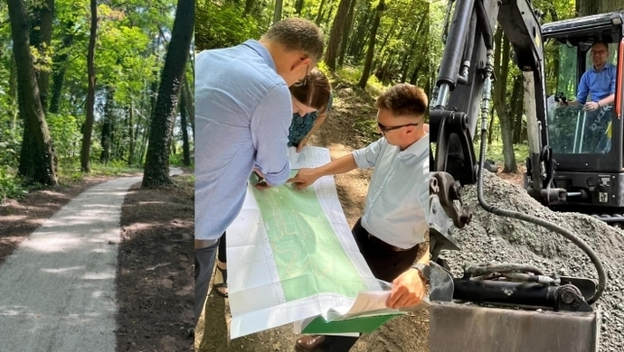 Intensywne prace w Parku Wolsztyńskim. Tor rowerowy i alejki już w budowie (FOTO)