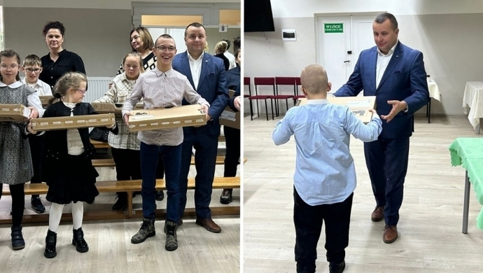 Laptopy dla uczniów już w SOSW. Osobiście wręczał je Starosta Wschowski