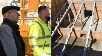 Burmistrz Sławy oceniał postępy budowy nowej sali widowiskowo-teatralno-kinowej