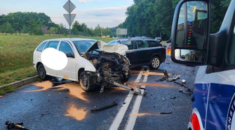 Czołowe zderzenie w Sławie!