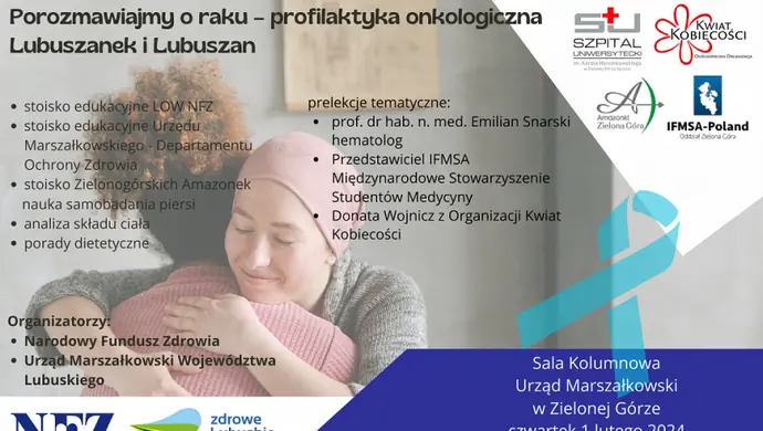 W Zielonej Górze odbędzie się wydarzenie pn. „Porozmawiajmy o raku”. Dołącz do grupy ze Wschowy