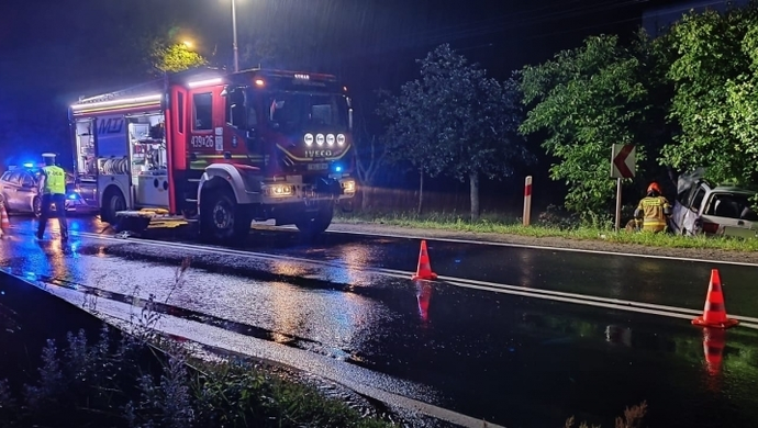 Seat wypadł z drogi podczas burzy. Siedem osób przewiezionych do szpitala