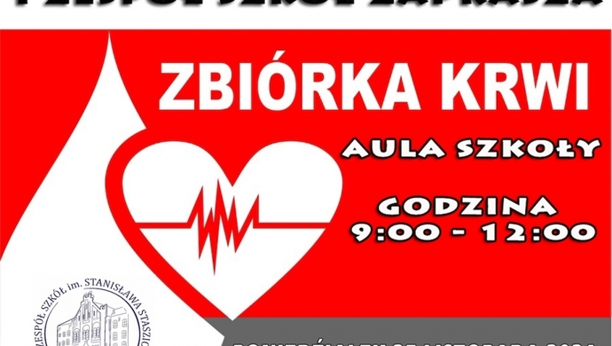 I ZS we Wschowie zaprasza na akcję krwiodawstwa