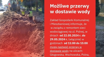 Przerwy w dostawie wody w Szlichtyngowej. Sprawdź, czy dotyczy to Twojej ulicy!