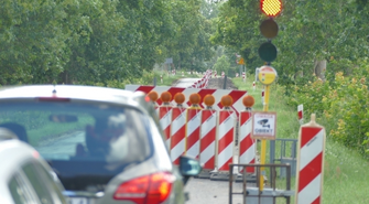 Trwa remont DW nr 278 w Łysinach. Sygnalizacja świetlna tylko do końca przyszłego tygodnia