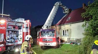 Pożar w Krążkowie. Trzyosobowa rodzina ewakuowana