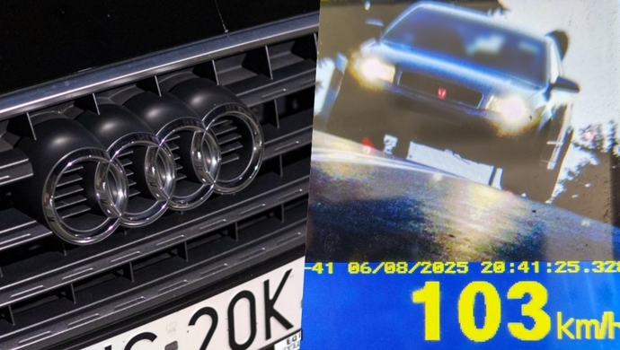 103 km/h przez Dryżynę. Kierowca Audi stracił prawo jazdy na trzy miesiące