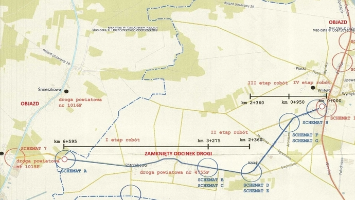 Droga Wijewo–Wróblów zamknięta. Znów trzeba jechać objazdem