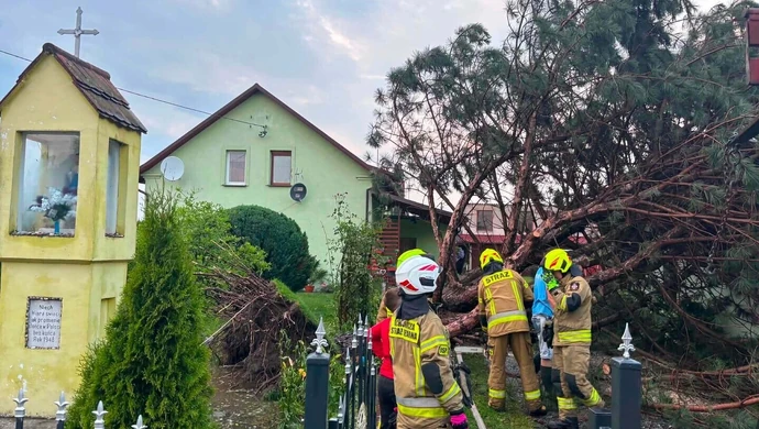 Gwałtowna burza nad Gminą Wschowa. Uszkodzone dachy, połamane drzewa, blisko 80 zgłoszeń [AKTUALIZACJA]