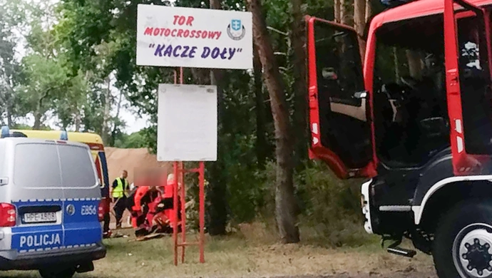 Wypadek na torze motocrossowym „Kacze Doły”. Na miejscu lądował helikopter LPR