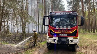 Pożar lasu pod Tylewicami. Spłonęły cztery hektary runa, gasił też samolot