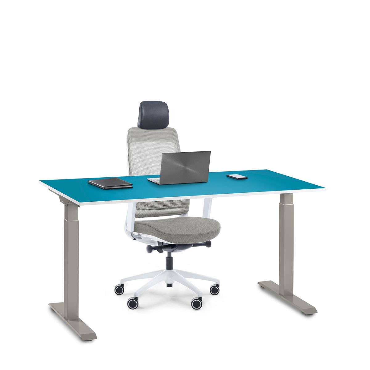 biurko regulowane z krzesłem biurowym