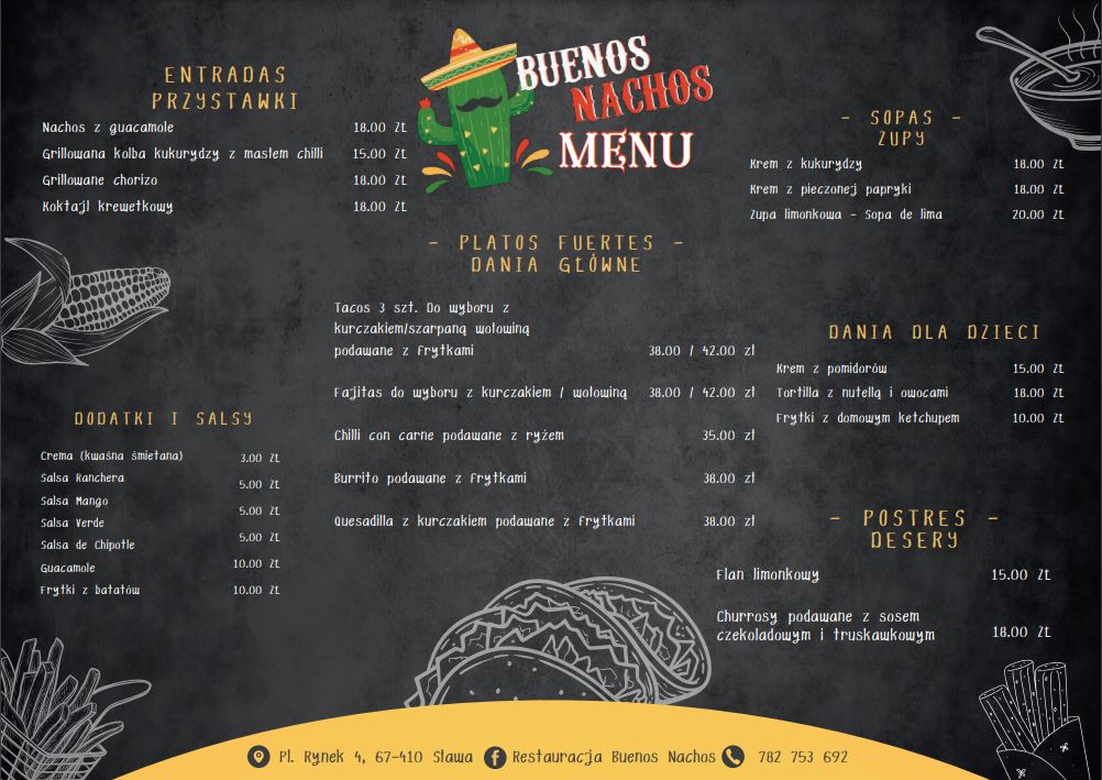 Restauracja Buenos Nachos menu