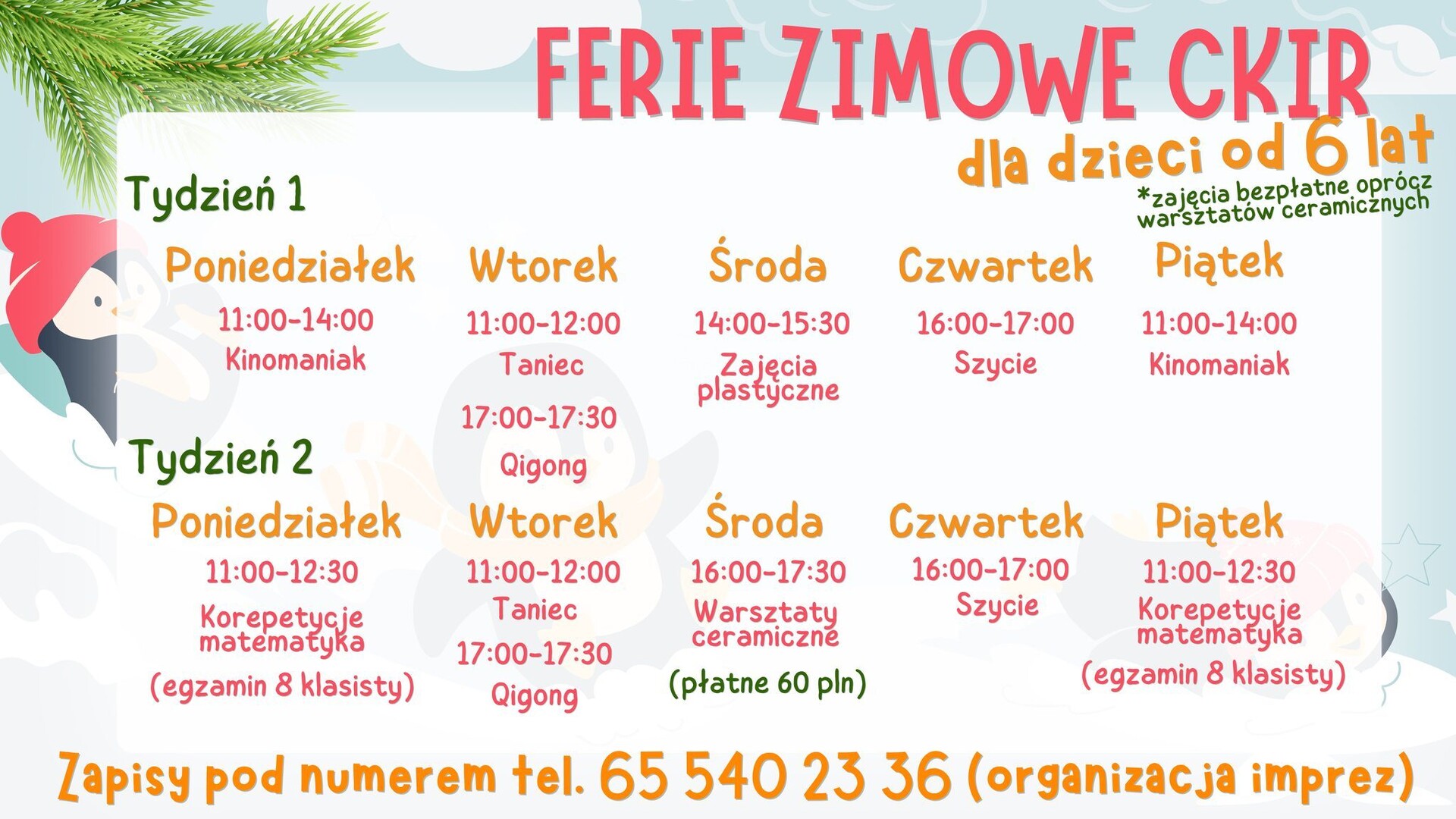 Ferie zimowe w CKiR