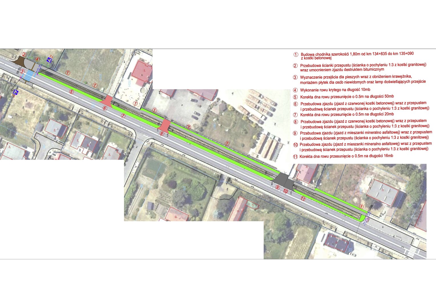 Chodnik wzdłuż DK12 w Szlichtyngowej. Projekt GDDKiA Chodnik wzdłuż DK12 w Szlichtyngowej. Projekt GDDKiA