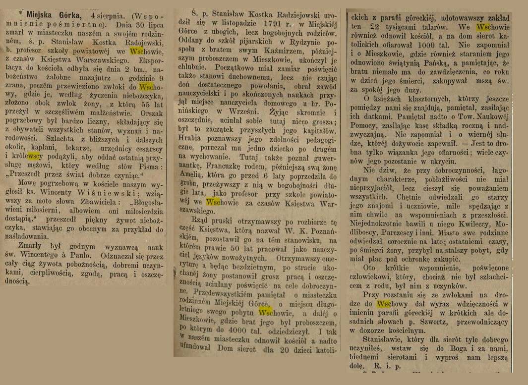 Kurier Poznański z 8 sierpnia 1885 r. Źródło: MZW Kurier Poznański z 8 sierpnia 1885 r. Źródło: MZW