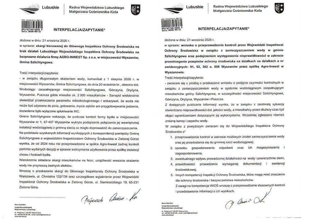 Interpelacje złożone przez Małgorzatę Gośniowską-Kolę Interpelacje złożone przez Małgorzatę Gośniowską-Kolę